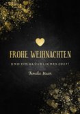 Weihnachtskarte schwarz Foto in Herz 3