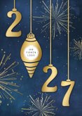 Weihnachtskarte Weihnachtskugeln Jahreszahl 2
