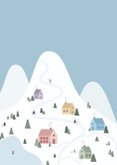 Weihnachtskarte Winterdorf im Schnee 2