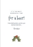 Weihnachtskarte 'Wonderful time for a beer' 3