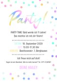 Weiße Partyeinladung bunte Konfetti 11. Kindergeburtstag 3