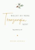 Winter Hochzeit Karte Trauzeugin fragen Tannenbäume 3
