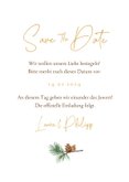 Winter Save-the-Date-Hochzeitskarte Tannenzweige 3