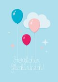 Fröhliche Glückwunschkarte mit Luftballons Send a Smile