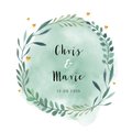 Glückwunschkarte für ein Hochzeitspaar Kranz Send a Smile