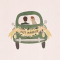 Glückwunschkarte Hochzeit Brautpaar im Auto Send a Smile