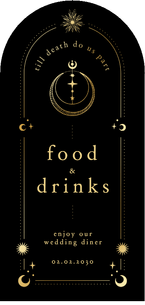 Menükarte Bogenform Tattoo Astrologie Mond Hochzeit