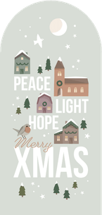 Weihnachtskarte 'Peace Light Hope' Kirche