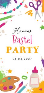 Bunte Einladung Bastel-Kindergeburtstag 8 Jahre