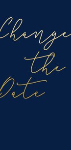 Change-the-Date-Karte Hochzeit Goldene Schrift