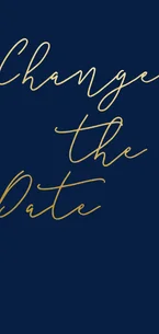 Change-the-Date-Karte Hochzeit Goldene Schrift