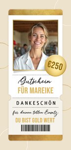Dankeskarte Gutschein Ticket für Mitarbeiter Kollegen