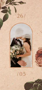 Danksagung Hochzeit Vintagerosen auf Kraftpapier