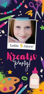 Einladung Kindergeburtstag Kreativ-Party 9 Jahre