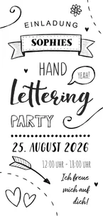 Einladung zum 10. Kindergeburtstag Handlettering