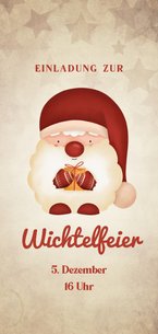 Einladung zum Wichteln Wichtel mit Geschenk