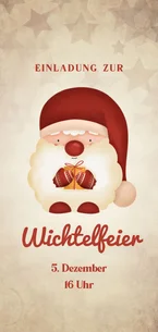 Einladung zum Wichteln Wichtel mit Geschenk