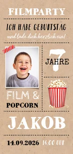 Einladung zur Filmparty mit Foto 7. Geburtstag