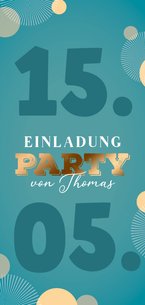 Einladung zur Surpriseparty Punkte & Goldlook