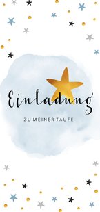 Einladung zur Taufe Aquarell mit Sternen