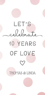 Einladungskarte 10. Hochzeitstag '10 years of love'
