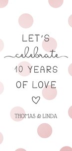 Einladungskarte 10. Hochzeitstag '10 years of love'