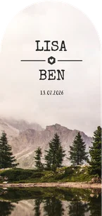 Einladungskarte Bogen Landschaft Outdoor Hochzeit