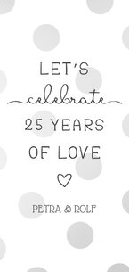 Einladungskarte Silberhochzeit '25 years of love'