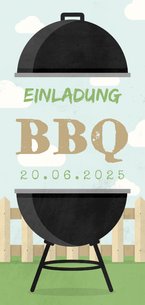 Einladungskarte zum Grillen länglich