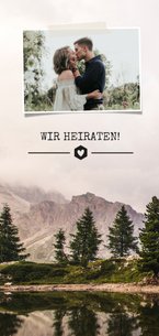 Einladungskarte zur Hochzeit Landschaft & eigenes Foto