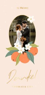 Foto-Dankeskarte Hochzeit Orangenblüten