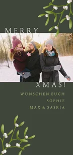 Foto-Weihnachtskarte Mistelzweige