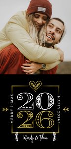 Fotokarte Neujahr 2026 mit Herz