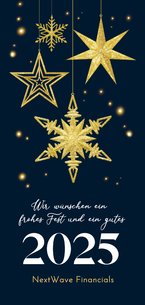 Geschäftliche Grußkarte Weihnachten goldene Sterne 