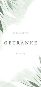 Getränkekarte Hochzeitsfeier zierliche Blätter