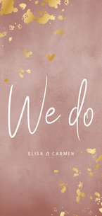 Hochzeitseinladung 'We do' Aquarell & Goldtupfen