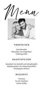 Hochzeitsmenü mit eigenem Foto und Unterwasserwelt