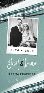 Jubiläumskarte Hochzeitstag vintage mit Foto
