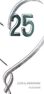 Jubiläumskarte mit Herz und 25