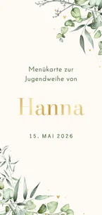 Jugendweihe-Menükarte Aquarellzweige