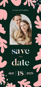 Karte Save-the-Date Foto & abstrakte Blumen