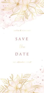 Karte 'Save the Date' Goldblumen auf Aquarell