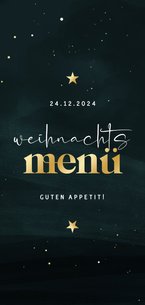 Karte Weihnachtsmenü Schrift in Goldlook