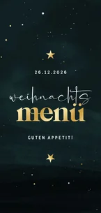 Karte Weihnachtsmenü Schrift in Goldlook