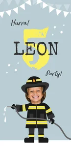 Kindergeburtstag Einladungskarte Feuerwehrmann 5 Jahre