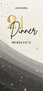 Menükarte 21 Dinner Aquarell grau-schwarz 