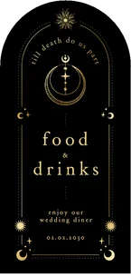 Menükarte Bogenform Tattoo Astrologie Mond Hochzeit