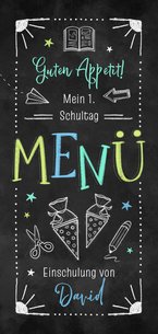 Menükarte Einschulung Kreide Doodles