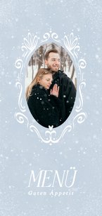Menükarte Foto Schneeflocken Winterhochzeit