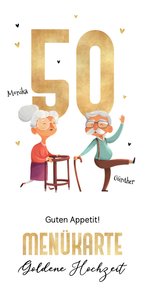 Menükarte Goldene Hochzeit lustig